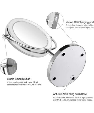 KDKD Lighted Makeup Mirror 1X 7X Magnification Double Sided Round Shape - Cordless & Rechargeable - Buy Online on GoSupps.com