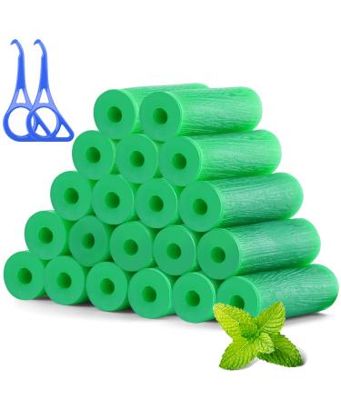 Aligner Chewies for Invisalign Aligners Mint Scented (20 Pcs Green) and Aligner Removal Tool (2 Pcs Blue)