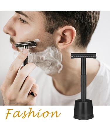 Vtrem Men's Double Edge Safety Razor | Black Reusable Shaving Razor for Men & Women + 5 Blades - Eco-Friendly Grooming - Buy Online on GoSupps.com