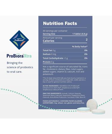 ProBioraXtra Oral-Care Probiotic Mints | Supports Healthy Teeth & Gums | Freshens Breath | Whitens Teeth | 30 Day Supply - Buy Online on GoSupps.com