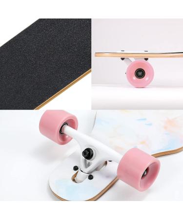 TLHB 41 Inch Drop Through Longboard Complete | Premium Nature Maple Cruiser for Adults, Teens & Kids | High-Speed Bearings & T-Tool | Pink - Buy Online on GoSupps.com