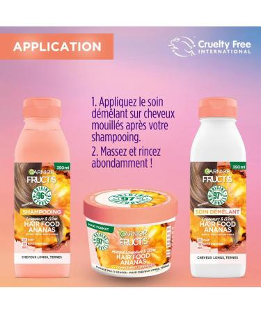 Garnier - Fructis Hair Food - Pineapple Lengths & Glow Detangling Conditioner - 97% Natural Origin Vegan Formula - For Long & Dull Hair - 350 ml - Buy Online on GoSupps.com