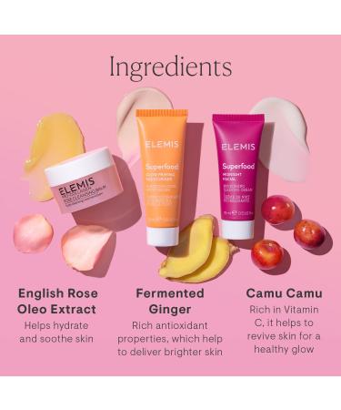 ELEMIS Way to Glow Exclusive Skincare Kit($70 Value) - Travel Set with Travel-Size Rose Cleansing Balm Glow Priming Moisturizer & Midnight Facial Nourish & Illuminate Skin all day - Buy Online on GoSupps.com