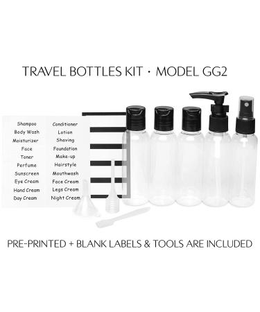 TSA Approved Travel Bottles & Toiletry Bag Set for Airplane - Vacation & Cruise Essentials (Model GG2) - Buy Online on GoSupps.com
