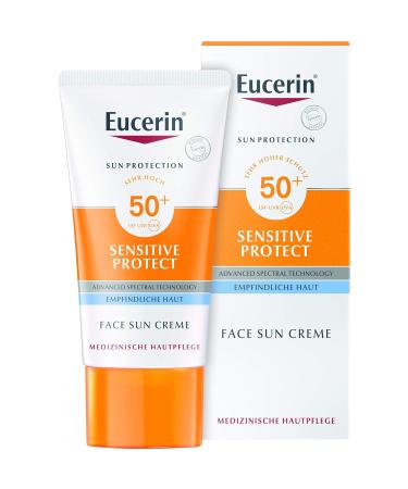 Eucerin Sensitive Protect Face Sun Cream SPF 50+ | 50 ml Best Sunscreen for Sensitive Skin | International Shipping Available - Buy Online on GoSupps.com