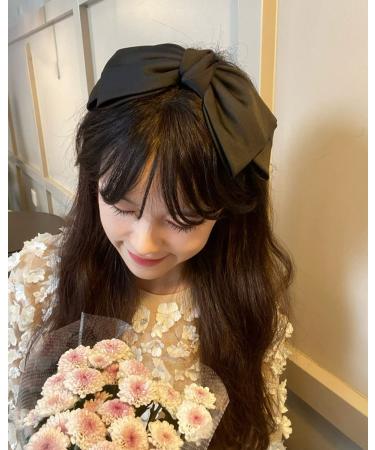 Black Satin Bow Barrette - Handmade Hair Clip for Girls & Women | 90's Summer Decor Accessory | Birthday Gift - Buy Online on GoSupps.com