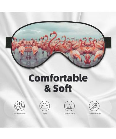 Red Flamingos Beach Sleeping Mask Unisex Soft Comfortable Light Blocking Eye Mask - Buy Online on GoSupps.com