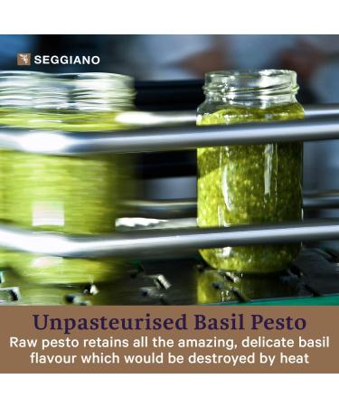 Seggiano Raw Basil Pesto 200g - Vegan, GMO- Free, Gluten-Free, Wheat-Free, Raw, Suitable for Coeliacs - Sicilian Specialty, Perfect for Pasta - Buy Online on GoSupps.com