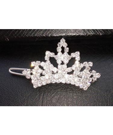 Pet Show Dog Tiara Crown Hair Clip for Small Dogs - Crystal Rhinestone Girls Puppies Barrette Grooming Accessory - Buy Online on GoSupps.com