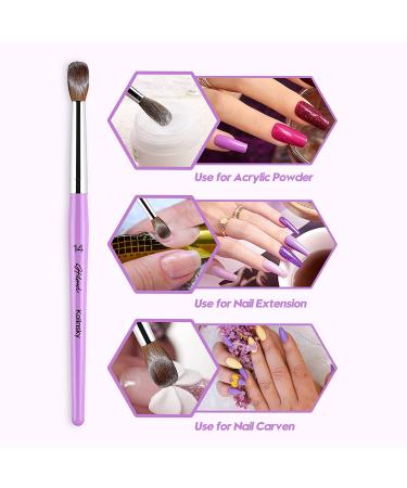 100% Pure Kolinsky Size 16 Acrylic Nail Brush - Professional Oval Crimped Shaped Paint Brush with Wood Handle for Home DIY - Purple - Buy Online on GoSupps.com