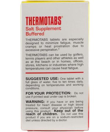 Thermotabs Buffered Salt Supplement Tablets - 100 Count - Buy Online on GoSupps.com