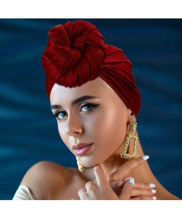SATINIOR 6-Piece Head Wrap Scarf Set for Women - Soft Stretch Turban Tie Headbands in Black, White, Gray, Blue, Red, Light Brown - Buy Online on GoSupps.com