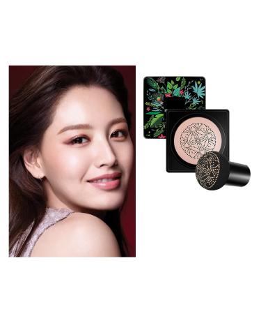 Concealer Whitening Moisturizing Air-Permeable Natural Brighten Face Base Tone Mushroom Head Air Cushion Foundation BB Cream-Natural Color