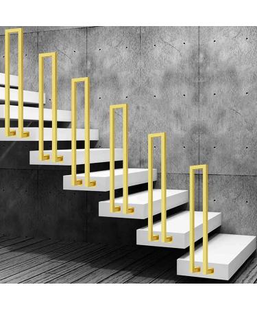 Metal Railings U-Shaped Stair Handrail Indoor Wall Mounted Squar Transitional Banister Non-Slip Metal Railing