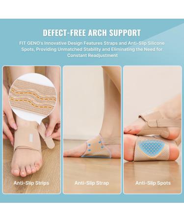 Arch Support Brace for Plantar Fasciitis Relief | Adjustable Compression Bands & Gel Pads for Women - Comfortable Inserts for Flat Feet High & Fallen Arches (One Size Nude - Buy Online on GoSupps.com