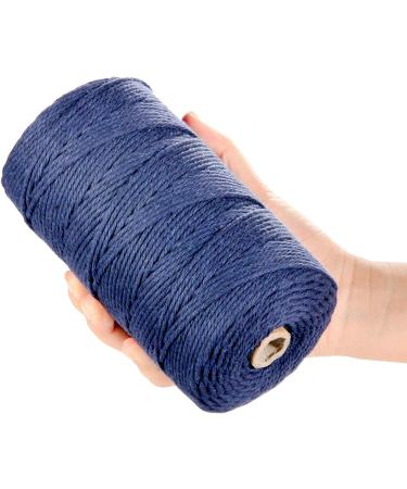 POZEAN Navy Blue Macrame Cord 3mm x 220 Yards - 100% Natural Cotton Rope for DIY Crafts, Wall Hanging, Plant Hangers - Christmas Wedding Decor Projects - Buy Online on GoSupps.com