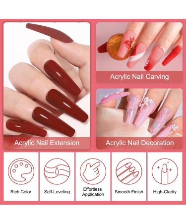 Lavender Violets Acrylic Nail Kit 12 Colors with Monomer Liquid Set - Hot Pink Halloween Red Vampire Nail Extension Powder - Professional Acrylic Tool Kit N963B - Buy Online on GoSupps.com