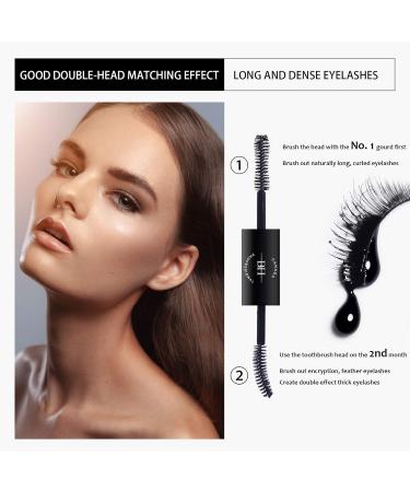 Mimore Double Effect Thick Mascara Natural Thick Waterproof Makeup Mascara Thick Thickening Lengthening False Eyelash Effect Mascara Black Mascara No Smudging Lasting All Day - Buy Online on GoSupps.com