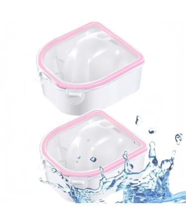LIDOUK 2 Pieces Nail Soaking Bowl Nail Art Hand Soak Bowl Soak off Bowl Warm Water Manicure Bowl Nail Spa Bowl Manicure Tool (Pink)
