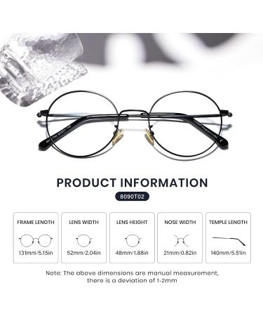 Cyxus Blue Light Filter Glasses - Round Vintage Retro Style for PC TV & Tablet - Unisex 01-1 Black - Buy Online on GoSupps.com