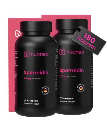 nuoneo idine High Dosed Capsules 6 mg per capsule - Made in Germany (2 x 90 pieces) - 6 months reserve - Gluten Free Wheat Germ Powder 6mg idine