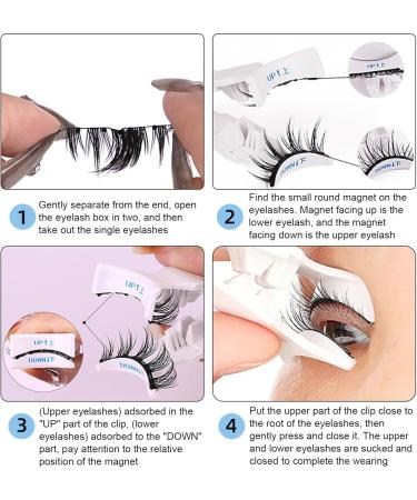 Natural Look Magnetic Eyelashes - Magnetic Eyelashes Kit With Applicator | Easy To Wear Lumentes Magnetic Eyelashes | No Glue Natural Look Lashes For Travel And Parties Confident Look - Buy Online on GoSupps.com