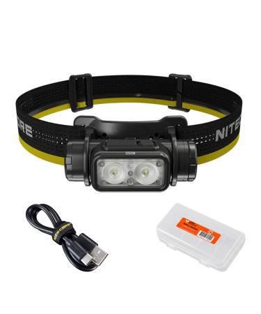 Nitecore NU50 1400 Lumen Headlamp, USB-C Rechargeable Lightweight Long Runtime for Camping, Running or Work, with Red Light and Lumentac Organizer