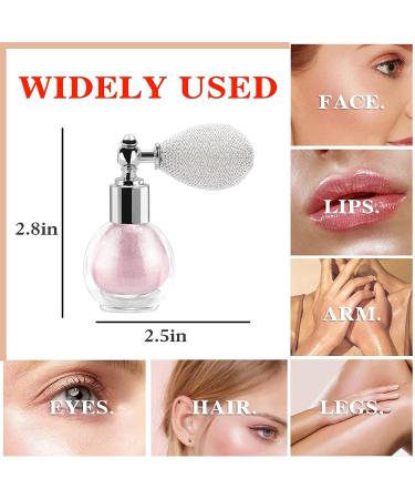 Shimmering Nude Pink Highlighter Powder Spray for Face and Body - High Gloss Glitter Makeup Spray - Buy Online on GoSupps.com