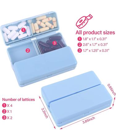 Magnetic Foldable 7 Day Weekly Travel Pill Organizer and Case - Portable Pill Box for Medication, Vitamins, and Supplements - Blue - Buy Online on GoSupps.com