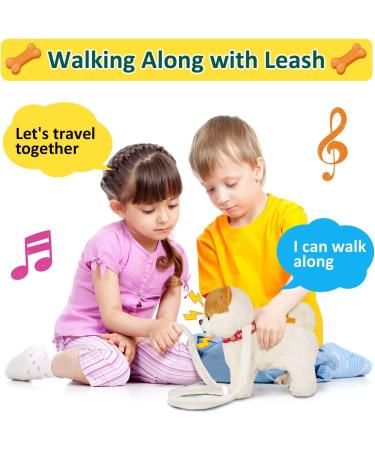 Marsjoy Walking Dog Toy - Interactive Musical Singing Puppy with Leash | Stuffed Animal Shaking Toy for Boys | Pomeranian Robot Dog with Volume Adjustment - Buy Online on GoSupps.com