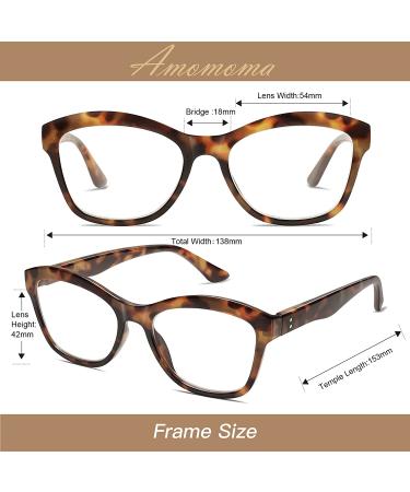 AMOMOMA Retro Cat Eye Reading Glasses 2.0x Blue Light Blocking Anti Eyestrain Readers - Grey Tortoise & Black & Brown Tortoise | AM6004 P1 - Buy Online on GoSupps.com