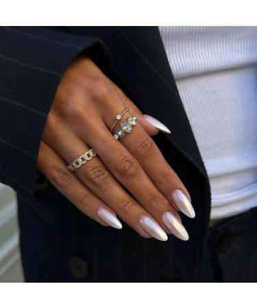BISHENGYF White Chrome Nail Powder - Ice Shimmer Chrome Pigment for Mirror Effect Nails - DIY Salon Nail Art Powder - 2 Boxes - Buy Online on GoSupps.com