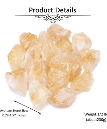 Jovivi Bulk Natural Citrine Healing Crystals Rough Stones - 0.5 lb | Raw Rock Crystals for Tumbling, Cabbing, Decoration | Wicca & Reiki - Buy Online on GoSupps.com