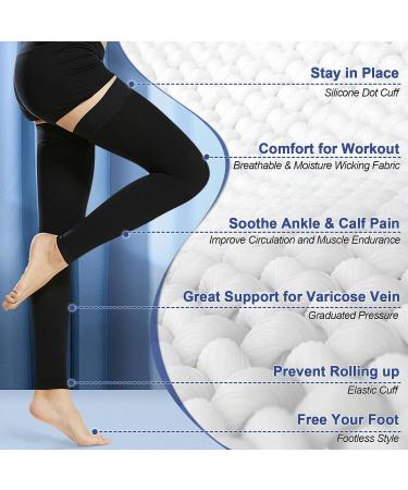 Medical Compression Stockings for Men & Women - 20-30 mmHg Thigh Support Footless Black Small - Ideal for Varicose Veins & Edema Relief - Buy Online on GoSupps.com