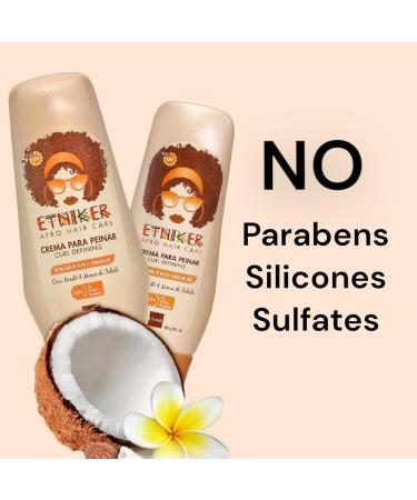 ETNIKER Afro-Textured Hair Define Kit - Gel Hydroelixir & Styling Cream for Curly & Wavy Hair | Nourish & Control with Coconut Shea Butter Monoi Oil | Alcohol Paraben & Sulfate Free | 3 Piece Set - Buy Online on GoSupps.com