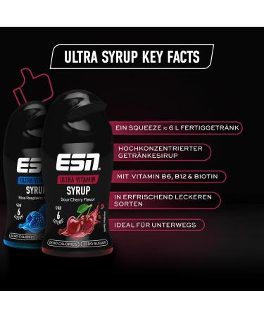 Buy ESN Ultra Vitamin Syrup 6-Pack - 6 x 65ml Flavors: Orange Red Apple Blue Raspberry MultiFruch Peach Iced Tea Sour Cherry - Vitamin Infused for 6 Liters of Finished Drink - Buy Online on GoSupps.com