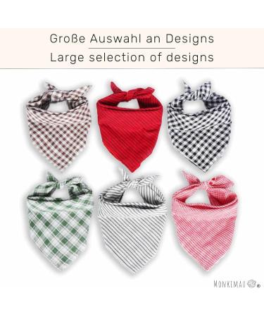 Monkimau Dog Scarf for Large Dogs - Stylish Checked & Striped Red Scarf | Perfect for Fashionable Pets - Buy Online on GoSupps.com