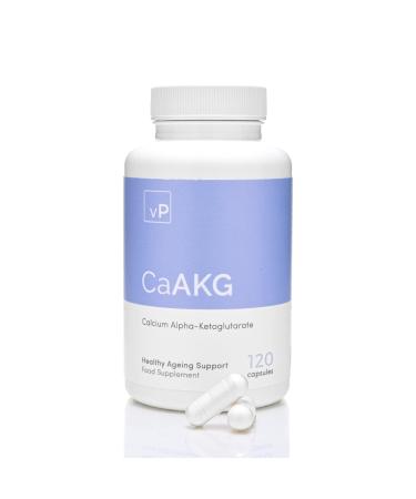 Ca-AKG 500mg x 120 Capsules - Third Party Tested Over 99% Purity - Vitality Pro CaAKG Food Supplement Pure High Strength Calcium Alpha-Ketoglutarate Formula