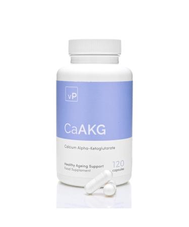 Ca-AKG 500mg x 120 Capsules - Third Party Tested Over 99% Purity - Vitality Pro CaAKG Food Supplement Pure High Strength Calcium Alpha-Ketoglutarate Formula - Buy Online on GoSupps.com
