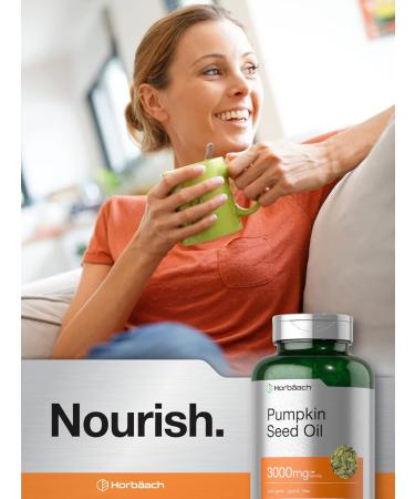 Horb ach Pumpkin Seed Oil | 3000mg | 120 Softgel Capsules | Cold Pressed Dietary Supplement | Non-GMO and Gluten Free Formula - Buy Online on GoSupps.com