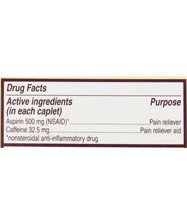Bayer Back & Body Extra Strength Aspirin 500mg Coated Tablets with Caffeine - 100 Count for Fast Pain Relief - Buy Online on GoSupps.com