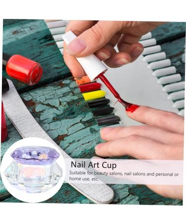 DOITOOL Nail Art Crystal Cup Empty Travel Pot Clear Tumblers Bead Containers Cream Lotion Jar Travel Containers for Creams Sheer Nail Polish Empty Sample Jar Purple Cover Glass Cosmetic 6.5x8cm Purple - Buy Online on GoSupps.com
