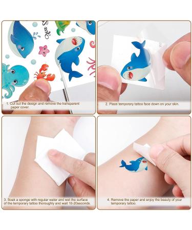 Qpout Kids Temporary Tattoos - 18 Sheets Fake Tattoos for Boys & Girls - Unicorn, Princess, Mermaid, Dinosaur, Dolphin, Astronaut Tattoo Sticker - Children Birthday Party Favors - Buy Online on GoSupps.com