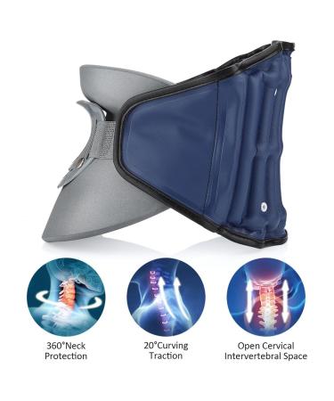 Neck Traction Devices - Neck And Shoulder Relaxer | Cervical Neck Traction Device | Air Pump Neck Stretcher | Inflatable Neck Stretching Device | Adjustable Neck Traction Devices Posture Corrector - Buy Online on GoSupps.com