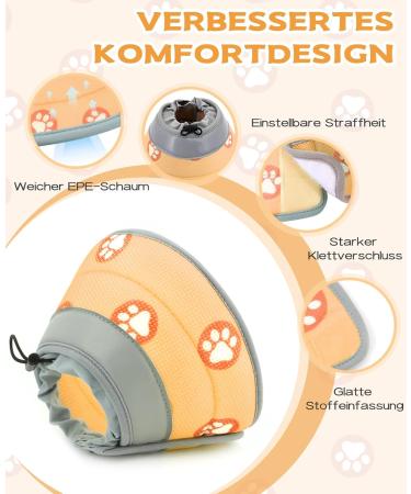 Supet Rewrise Adjustable Cat Collar Cone for Surgery Recovery | Orange | Fits 21.5-30.5cm Neck | Ideal for Dogs & Cats - Buy Online on GoSupps.com