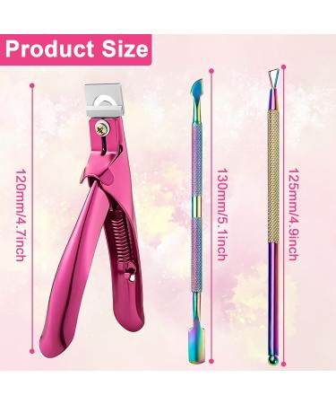 Acrylic Nail Clippers Nail Tips Cutter for Acrylic False Fake Gel Artificial Nails Professional Manicure Pedicure Trimmer Nail Care Tools Nail Trimmer with Cuticle Pusher Triangular Cuticle Peeler - Buy Online on GoSupps.com