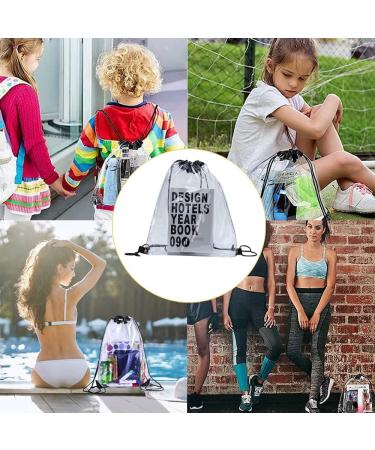 Wuzdy Transparent Sports Backpack - Water-Repellent Unisex Bag for School Gym & Sports - 2 Pieces - Buy Online on GoSupps.com