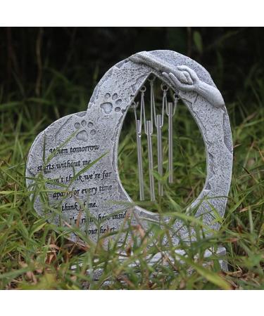 YLSMILE Heart Shaped Paw Print Pet Memorial Stone | Loss of Pet Gifts & Grave Marker for Dogs - Buy Online on GoSupps.com