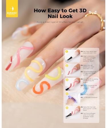 Buy BURANO 3D Clear Nail Sculpting Gel - 15G Nail Glue for Art Designs Clear Molding Gel for Sculpture & Decoration - Fast International Shipping - Buy Online on GoSupps.com