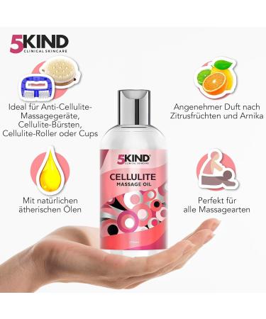 5Kind Anti Cellulite Massage Oil 250ml - Revitalise and Firm Skin - Slimming Body Oil - Buy Online on GoSupps.com
